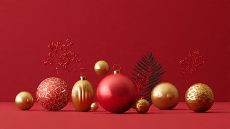 Minimalist border featuring only geometric gift boxes and subtle ornament accents.の写真素材