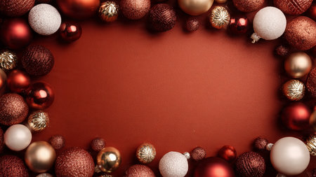 Monochrome red festive style enhanced with tiny gold highlights and refined gifting.