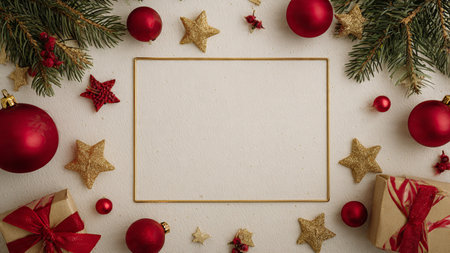 Rustic festive mockup featuring twine-wrapped gift boxes and weathered gold ornaments.