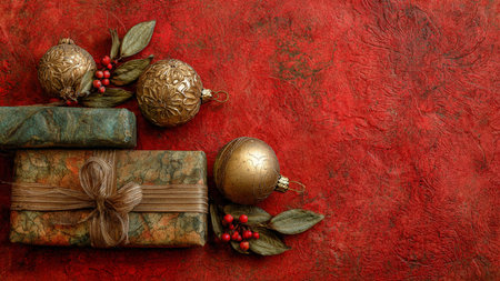 Sleek border design highlighting open center space with floating festive elements.