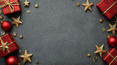 Simple commercial-style festive frame emphasizing the open space in the center.