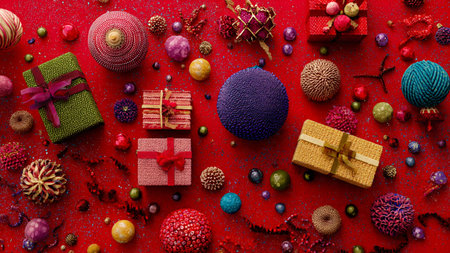 Heritage-style Christmas layout with tactile red textures and aged gold d