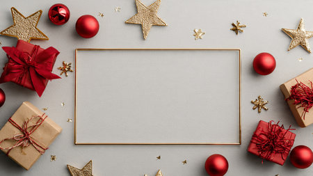 Professional layout featuring clean ornament borders for messaging.の写真素材