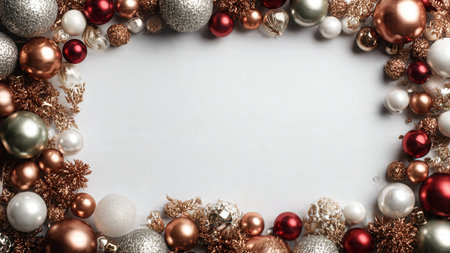 Retro holiday decoration featuring distressed red textures and warm vintage gold pieces.の写真素材