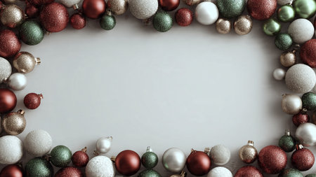 Red monochrome theme accented with polished gold ornaments and sleek minimal holiday boxes.の写真素材