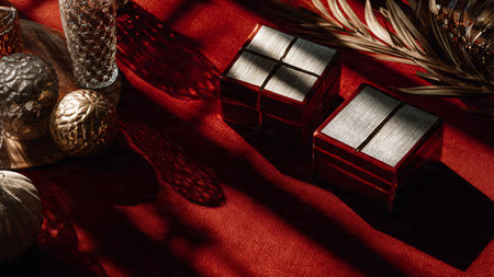 Traditional Christmas border with nostalgic charm and layered textures.