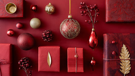 Professional Christmas frame with a neat ornament border directing attention to the center.