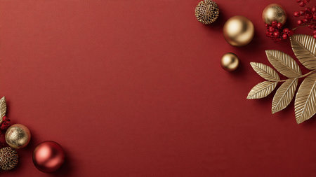 Neat ornament-framed Christmas layout ideal for digital or print use.の写真素材