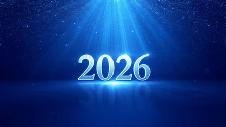 Luxury 2026 holiday canvas with crisp cool lighting bloom and minimal noise layer.
