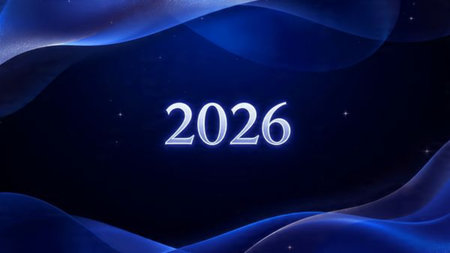 Luxury 2026 holiday backdrop with diamond frost sparkle field and clean design.