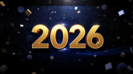 Elegant 2026 celebration background with diamond frost spark field and minimal noise.
