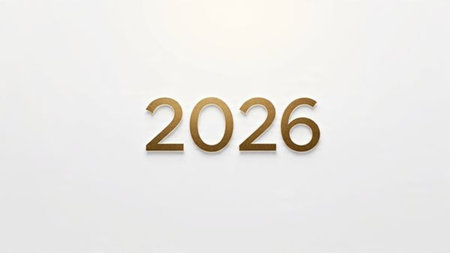 Elegant 2026 premium background with silver light diffusion and minimal sparkle noise.