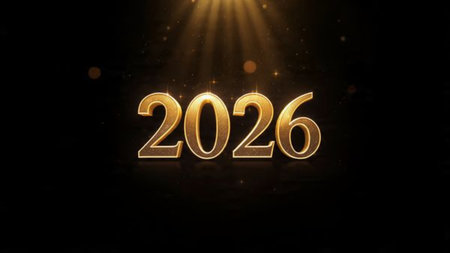 Premium 2026 New Year backdrop with smooth ice-glass reflections and calm winter mood.