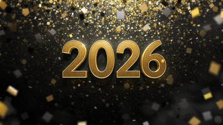 2026 luxury greeting backdrop with polished ice glow edges and ultra-clean design.