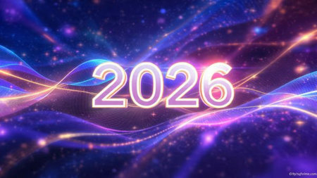 2026 luxury greeting backdrop with diamond frost spark field and balanced space.