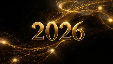 Luxury 2026 holiday canvas with crisp cool lighting bloom and minimal noise layer.