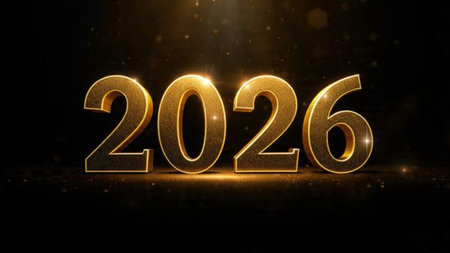 2026 luxury celebration background with ice-glass glow edges and clean copy space.