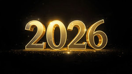 Premium New Year 2026 backdrop with smooth white gradient, subtle diamond-dust glow, ultra-sharp...