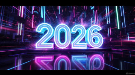 Elegant 2026 winter backdrop with pearl-like shimmer and cool soft glow, premium resolution.