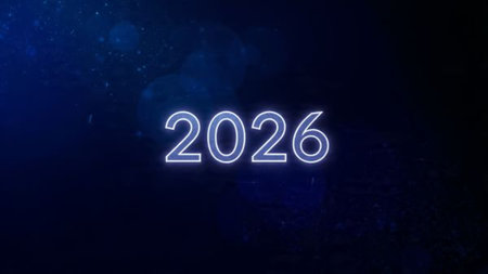 Elegant 2026 premium canvas with silver sparkle haze and crisp design space.