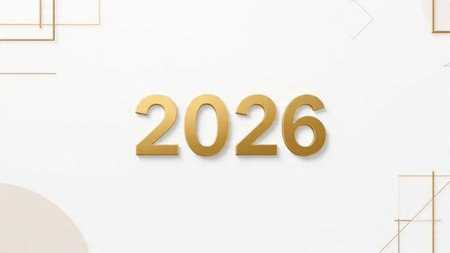 Premium 2026 holiday greeting with crisp cool frost shine and refined layout.