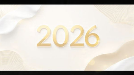 Premium 2026 celebration canvas with cool frost overlay and soft winter glimmer mood.