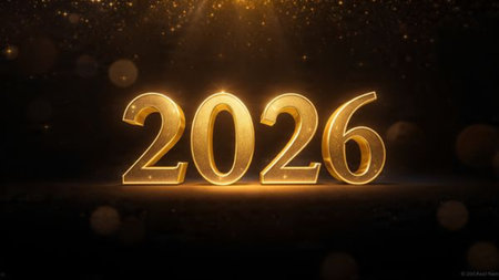 Elegant 2026 premium canvas with silver sparkle trails and soft cool glow.