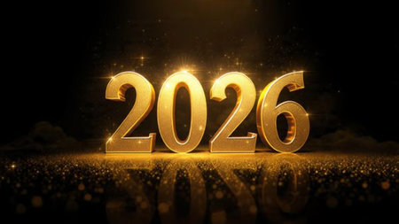 Elegant 2026 premium background with silver light diffusion and minimal sparkle noise.