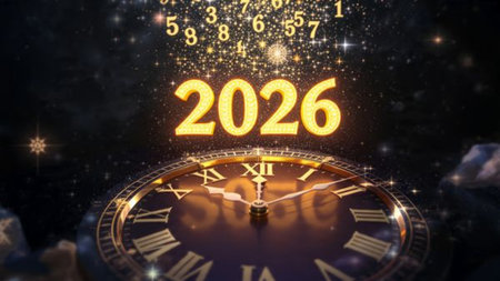 Upscale 2026 New Year template with clean frost accents, cool glow atmosphere, premium visual...