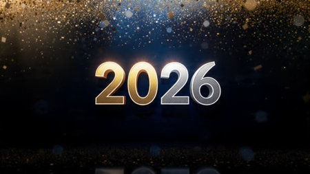 Premium 2026 holiday design with pearl-silver shimmer haze and cool winter glow.