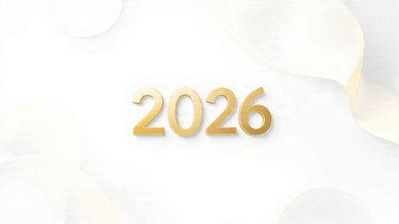 Premium 2026 luxury greeting with icy shimmer corners and soft festive glow.