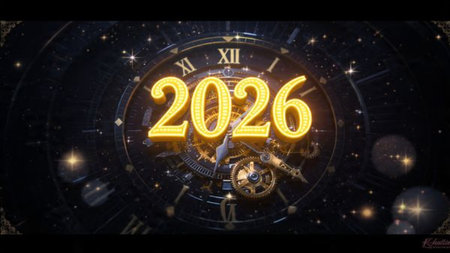 2026 premium greeting design with silver frost blur and cool lighting elegance.