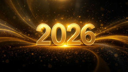 Elegant 2026 premium background with soft ice-blue shimmer and clean festive space.