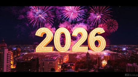Elegant 2026 background with soft frozen shimmer waves and premium design balance.