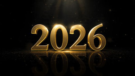 Premium 2026 celebration visual with soft crystal frost sparkle and clean layout.