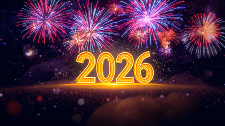 Premium 2026 greeting visual with pearl frost glow and minimal noise overlay.