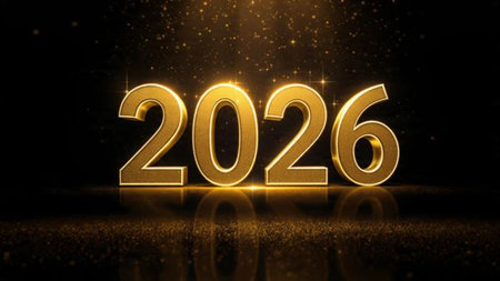 Luxury 2026 greeting canvas with pearl frost bloom and minimal noise overlay.