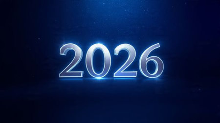 Luxury 2026 New Year template with silver frost haze and premium composition balance.