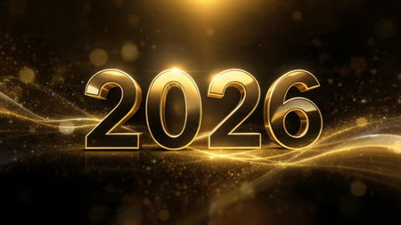 Luxury 2026 New Year design with cool silver glow and minimal sparkle accents, high res.