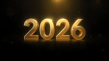 Luxury 2026 New Year background with glass frost reflections and minimal shimmer.