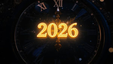 Elegant 2026 premium background with silver light diffusion and minimal sparkle noise.