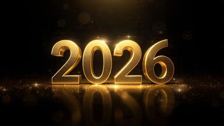 Premium 2026 New Year backdrop with smooth ice-glass reflections and calm winter mood.