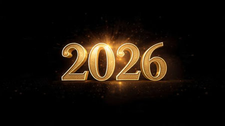 Elegant 2026 premium canvas with silver sparkle trails and soft cool glow.