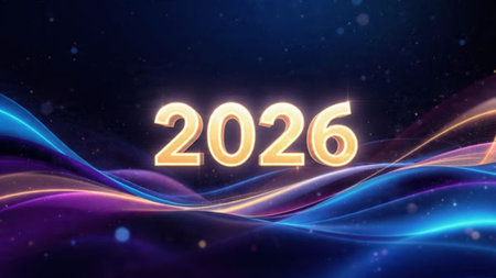 Luxury 2026 celebration background with pearl frost sparkle field and clean layout.