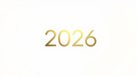 2026 luxury New Year visual with diamond frost shimmer corners and calm glow.