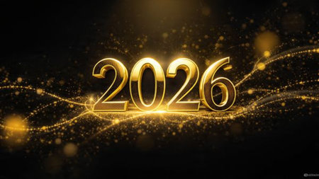 Luxury 2026 celebration background with crisp frost shine corners and ultra-clean layout.
