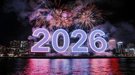 2026 luxury holiday greeting with smooth silver frost bloom and minimal noise layer.