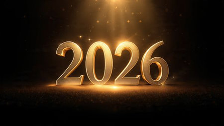Premium 2026 celebration backdrop with crisp frost shine and ultra-clean layout.