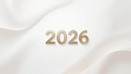 2026 New Year luxury background with pearl-silver shimmer and subtle cool glow.