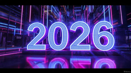 2026 luxury backdrop with soft silver glow haze and cool winter celebration mood.